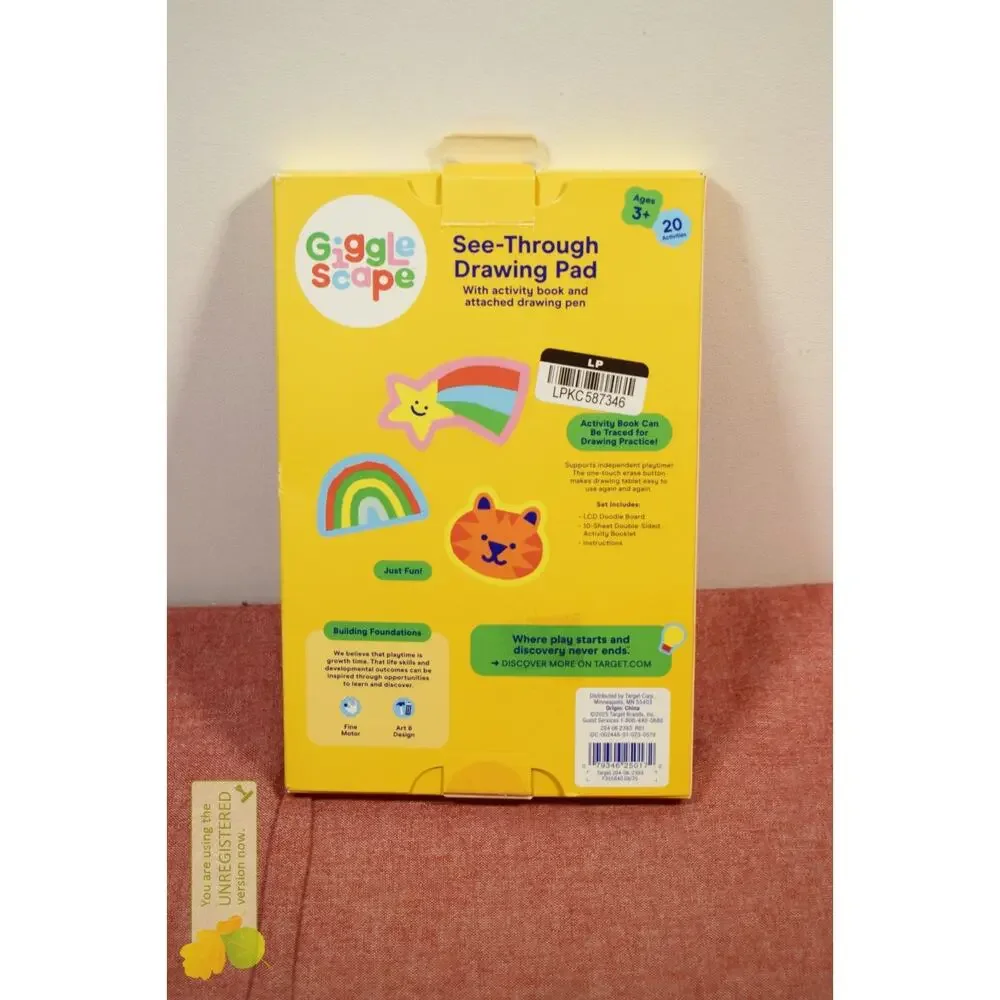 Gigglescape See Through Drawing Pad- Red